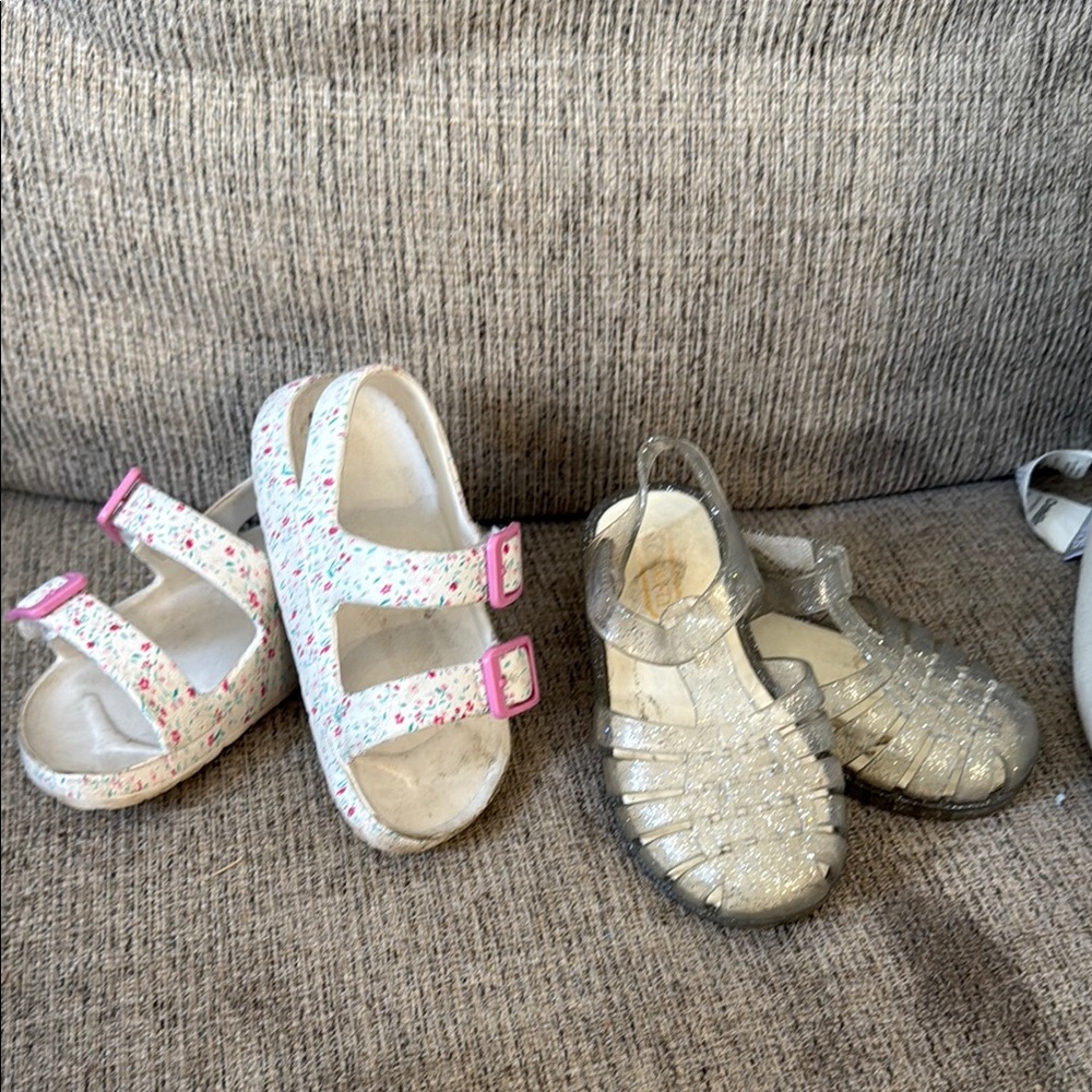 Kids Floral and Glitter Sandals Set